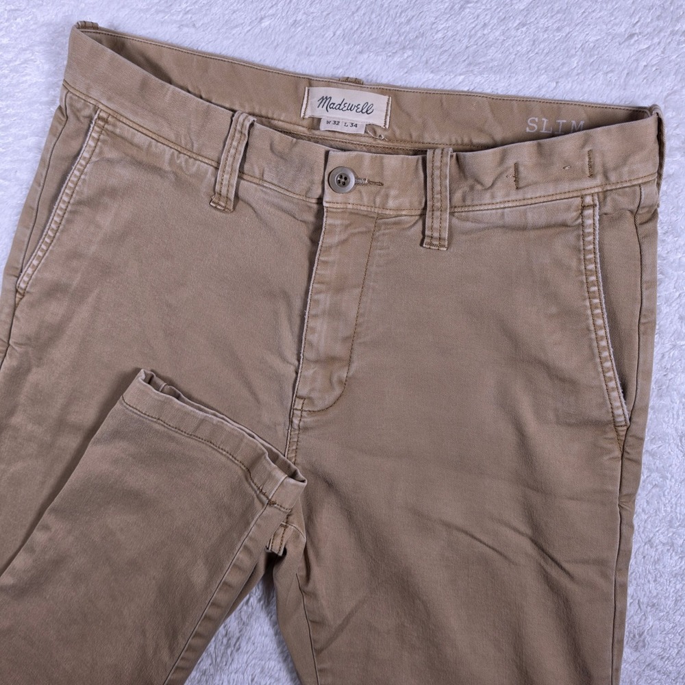 Madewell Slim Chino MD157 Mens 32/34 Beige Stretch Coolmax All Season Pants